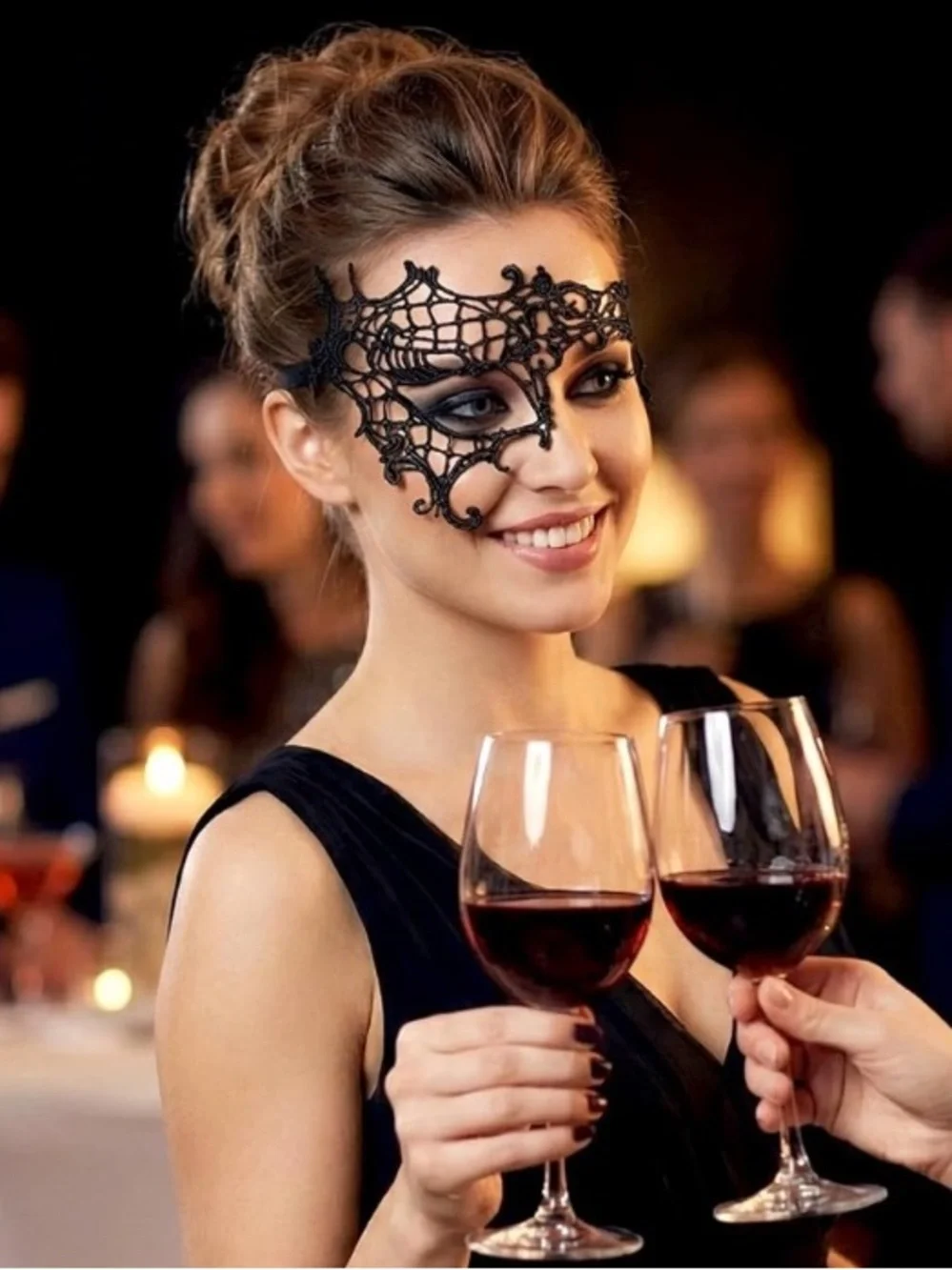 💞 New Black Lace Filigree Masquerade Mask